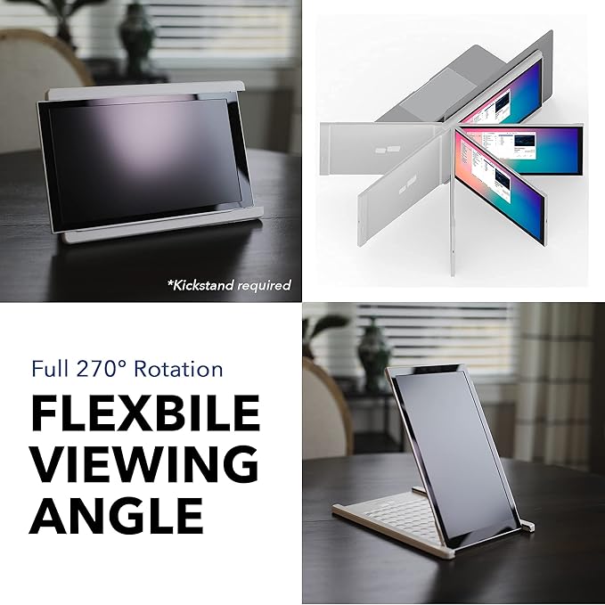 Portable Monitor -Mobile Pixels Duex Lite Laptop Monitor with 12.5 Full HD 1920x1080p IPS DisplayUSBC Monitor ExtenderPlug and PlayAny Laptops Compatible (White) (Renewed)