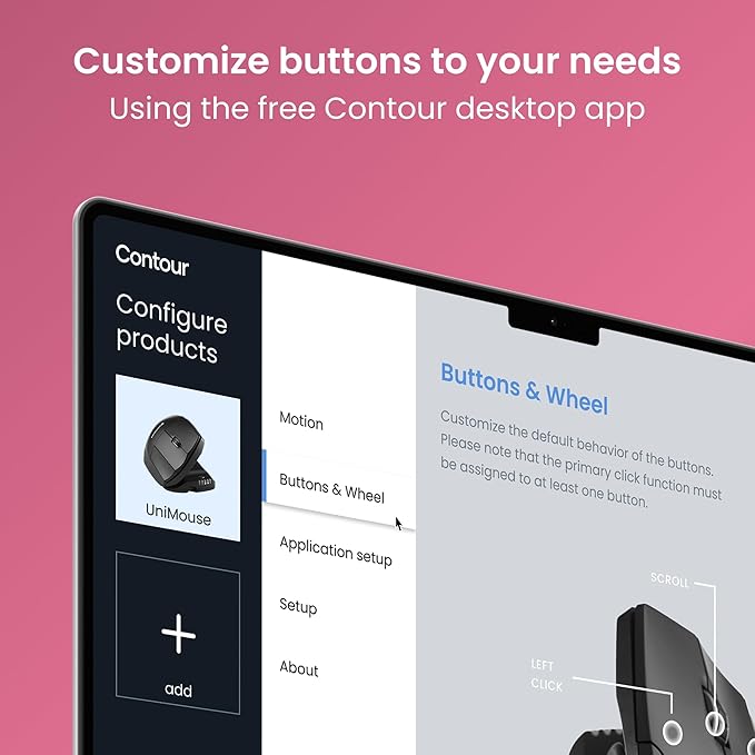 Contour Unimouse Ergonomic Vertical Mouse Adjustable 35°-70° Tilt Angle 6 Programmable Buttons for Productivity Customizable Thumb Rest for Wrist Pain Relief | Plug &amp Play Mac/PC - Wired - Right