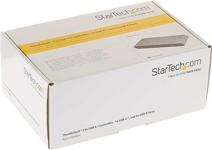 StarTech.com External Thunderbolt 3 to USB Controller - 3 Dedicated USB Host Chips - 1 Each for 5Gbps USB-A Ports 1 Shared Between 10Gbps USB-C &amp USB-A Ports - TB3 Daisy Chain - Self Power (TB33A