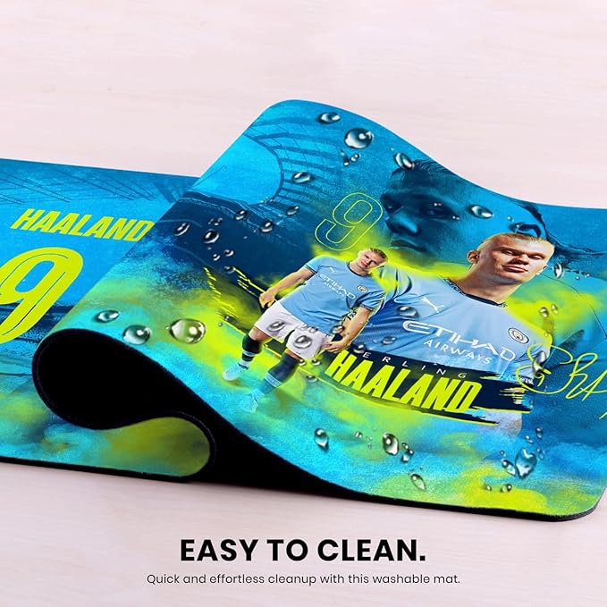 Head Case Designs Officially Licensed Manchester City Man City FC Haaland Crest Kits &amp Players 23.62 x 11.81 x 0.12 inches (600 x 300 mm) - L Gaming Office Desk PC Keyboard Mouse Mat Pad