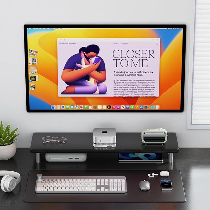 Mac mini M4 Dock Aluminum Mac mini Stand and HDMI Hub for Mac mini M4 and M4 Pro 2024 with M.2 NVMe/SATA SSD Enclosure 4K60Hz HDMI10G USB A/C 5G USB A*2 USB-C Charge SD/TF Audio
