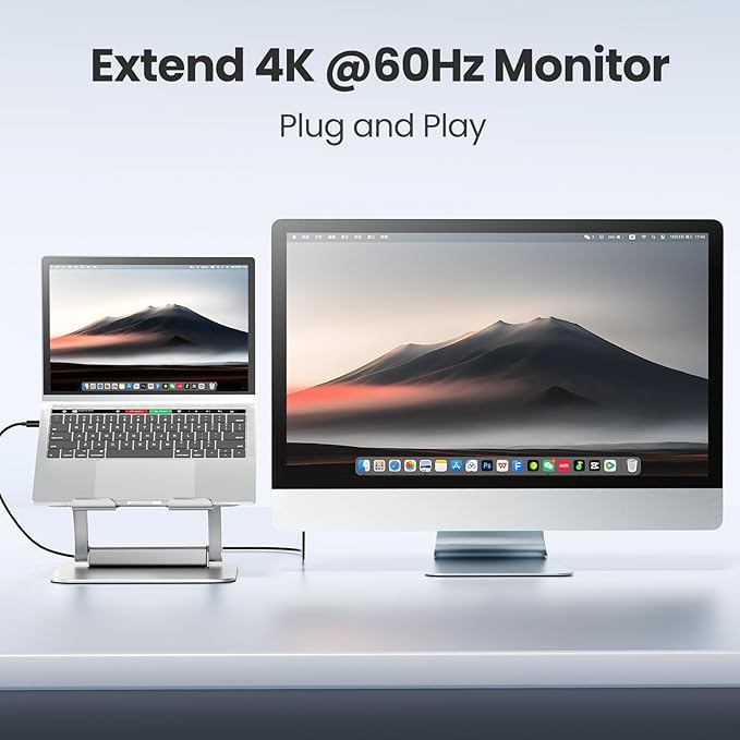 tounee Laptop Stand with Detachable USB-C Hub 100W PD Charging 4K@60Hz HDMI 3 USB Ports Ergonomic Laptop Holder Docking Station for 10-17 Laptops MacBook &amp More - Silver