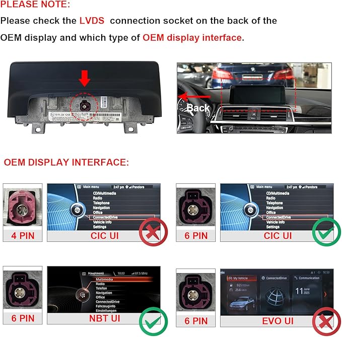 PEMP 12.3 Blue Anti-Glare Ultra-Thin Linux HD Screen for BMW 3 Series F30 NBT CIC Wireless and Wired CarPlay Android Auto Screen Calls Using The OEM Bluetooth 2012-2017