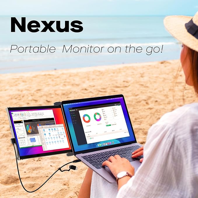 Nexus Laptop Screen Extender14'' Protable Monitor Plug and Play Laptop Monitor Extender for 14-17 LaptopsCompatible with Windows/Mac/Android/Switch