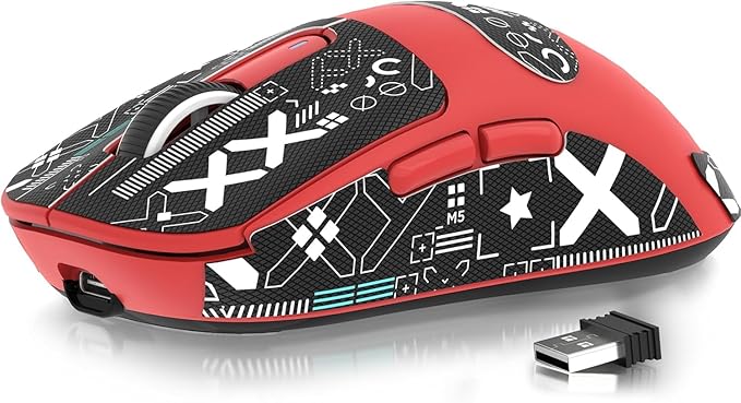ATTACK SHARK X3 Wireless Gaming Mouse 49g Bluetooth/2.4G/USB-C Ergonomic Computer Mouse PAW3395 26K DPI Sensor 200h Battery Life Programmable Buttons Griptape Gaming Accessories for PC/Laptop/Mac