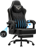 Shahoo Fabric Gaming Chair with Adjustable Lumbar Support Big and Tall Ergonomic Computer Chair with Footrest and Linkage Armrests Height Adjustable Video Gamer Chair for Adults Black