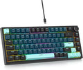 75 Percent Keyboard Gasket-Mounted with Sound Absorbing Pads 82-Key Compact Wired RGB Mechanical Gaming Keyboard Hot-Swap Socket for Win Monster