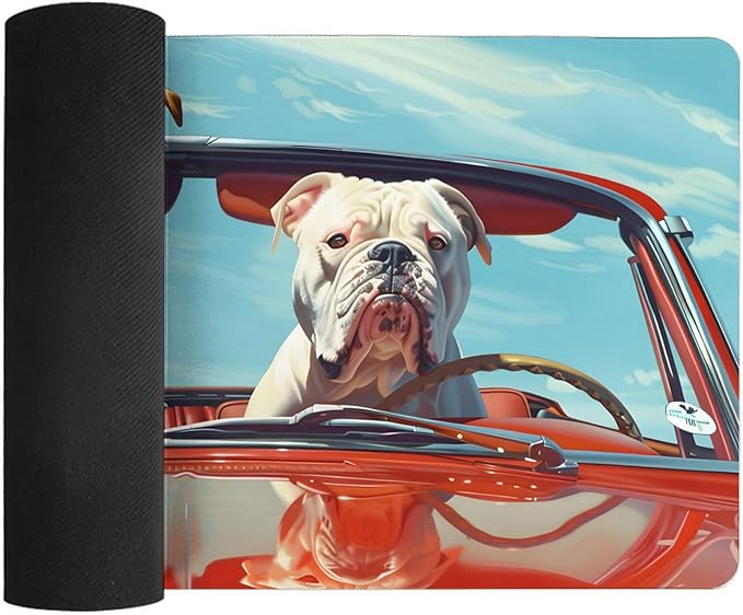 XXL Gaming Mouse Pad Animal Drive Dog XXL Gaming Mouse Pad Large Desk Mat Protector for Desktop Anti-Slip Rubber Extended Computer Keyboard Mat Writing Pad for Work Office 15.7 * 35.4 inB-1756
