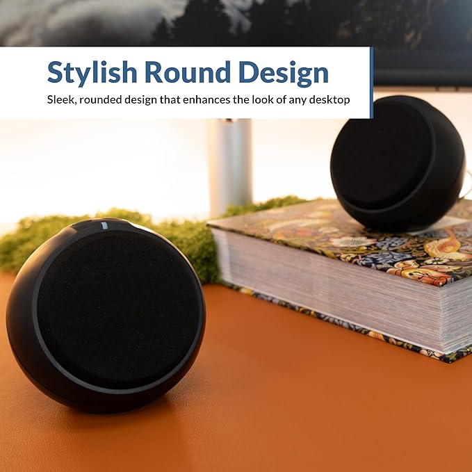 Cyber Acoustics USB-Powered 2.0 Speakers (CA-2110USB) – Modern 2.0 USB C or A Computer Speakers for Desktop PC 12 Watts Power for Loud Sound Compatible with PCs and Laptops