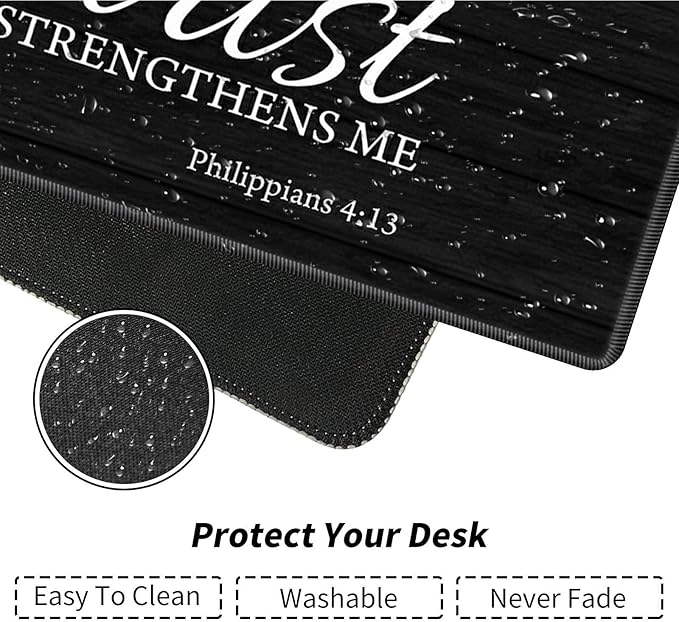 Desk Pad Mat Large Mouse Pad XL Extended Mousepad Gaming with Sunflower Bible 31.5 *11.8 Huge Mouse Pads for Computer Laptop Home Office + Cup Coaster