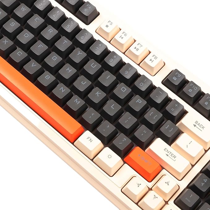 Vikye USB Gaming Keyboard Silent Computer Keyboard with 94 Keys LED Backlight Ergonomic Keyboard with Foldable Cable Gaming Keyboard Suitable for