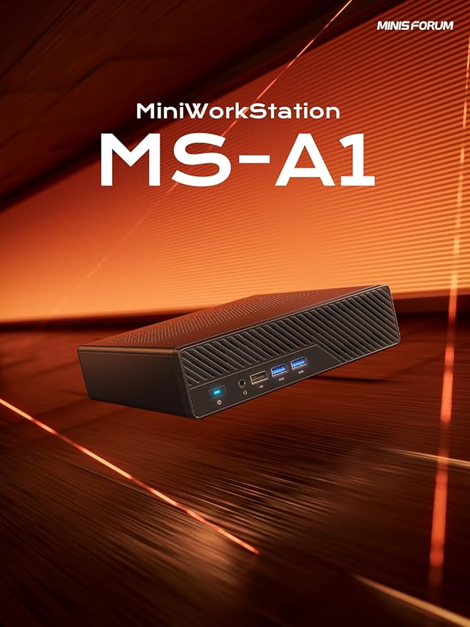 MINISFORUM MS-A1 Mini Workstation Mini Barebone Pc DDR5/4xM.2 NVMe SSD Dual 2.5G RJ45 Mini PCHDMI/DP/Type-C4xUSB PortsSupports AMD AM5 CPUWiFi 6E&ampBT5.2 Mini Computer(NO CPU/NO RAM/NO SSD/NO