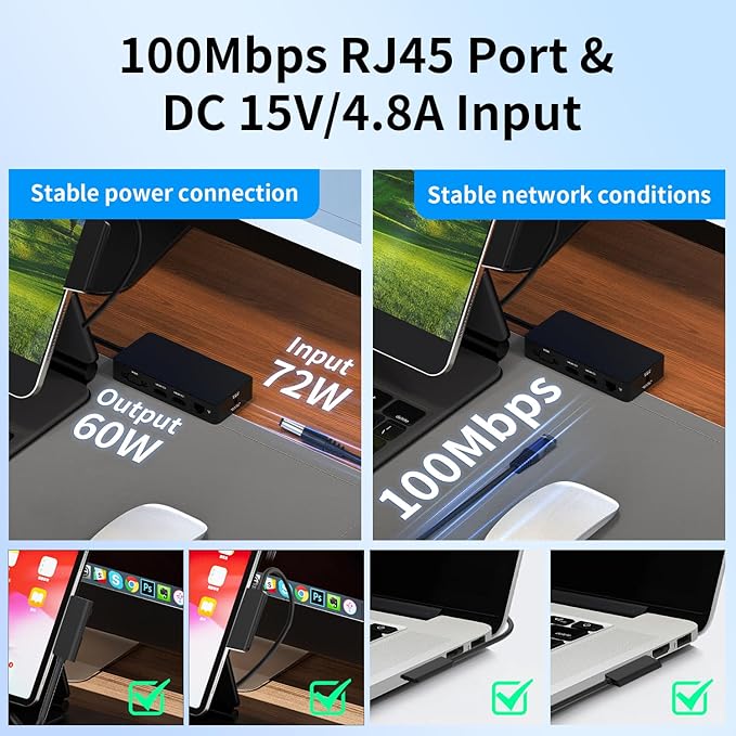 Surface Docking Stations - 2025 Surface Dock for Surface Pro 11/10/9/8/X/7/6/5/4/3 Surface Laptop 7/6/5/4/3/2/1 Surface Book/Go Triple Displays(Dual HDMI+VGA) 12 in 1 Surface Pro Docking Station