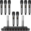 TONOR Wireless Microphones System with 8x12 Channels Cordless Handheld Microfono Inalambrico 90 m/295FT UHF Range Mics with Stable Signal Quick Mute for Karaoke Singing Party Church Wedding