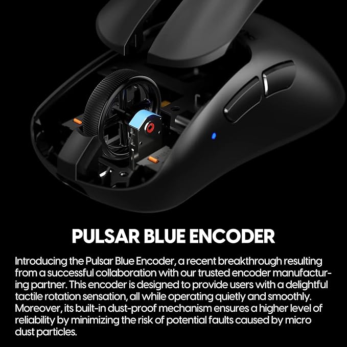 Pulsar Gaming Gears - Xlite v3 Large Wireless Gaming Mouse Ultra Lightweight 2.05 oz (58 g) Ergonomic Optical Switches PAW3395 Optical Sensor (Large Wireless Black) (Renewed)