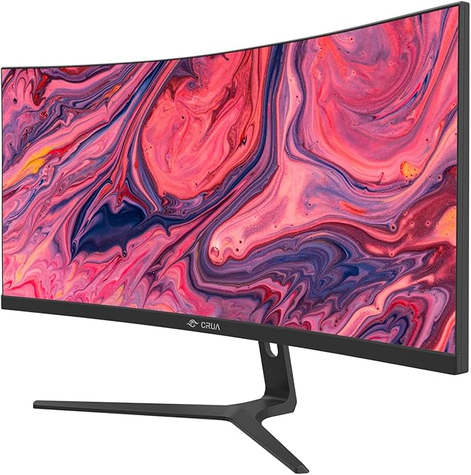 CRUA 30Inch Ultrawide Curved Monitor 21:9 FHD(2560x1080P) VA Computer Monitor 120% sRGB 100HZ 1500R PC Monitors Support FreeSync Wall-Mounted with HDMI/DP Display Port-Black
