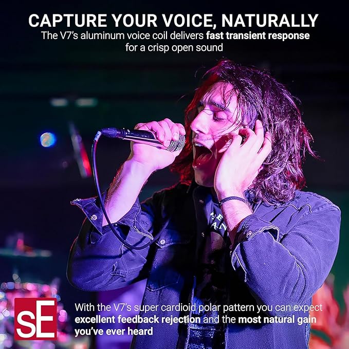 SE ELECTRONICS V7 Nickel Dynamic Supercardioid Handheld Microphone Nickel