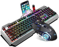Gaming LED Backlit Keyboard and Mouse Combo with Emitting Character Adjustable REG LED Backlight Mouse Multimedia Keys Mechanical Gaming Keyboard2000 DPI for Windows &amp Mac PC Gamers (Color :