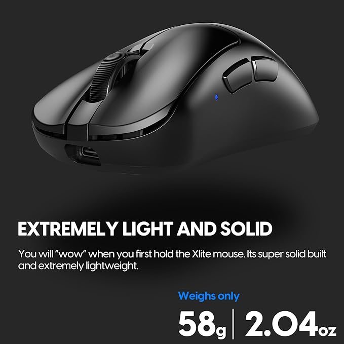 Pulsar Gaming Gears - Xlite v3 Large Wireless Gaming Mouse Ultra Lightweight 2.05 oz (58 g) Ergonomic Optical Switches PAW3395 Optical Sensor (Large Wireless Black) (Renewed)