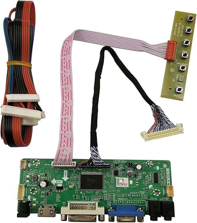 24Inch Monitor Kit Compatible For LM240WU2-SLB3 LM240WU2(SL)(B3) LM240WU2-SLB4 HDMI+DVI+VGA LCD LED Screen Controller Driver Board(Only Board)