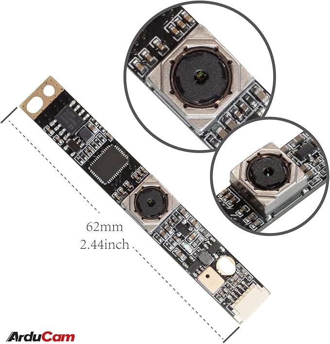 Arducam 5MP Autofocus USB Camera for Raspberry Pi and Computer 1/4” OV5648 USB2.0 Lightburn Camera Video Webcam with Microphone