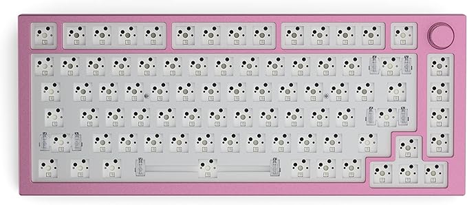 Glorious Top Frame for GMMK PRO - 75% Keyboard with Knob Gaming - Aluminum Mounting Frame for Custom Mechanical Keyboard for PC Gaming and Programming (Prism Pink)