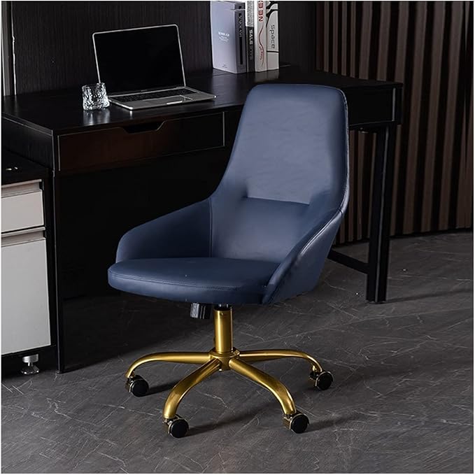 Adjustable Office Computer Chair with Armrest Leather Office Chairs Meeting Room Computer Chair Backrest Gaming(Dark Gray-Silver)