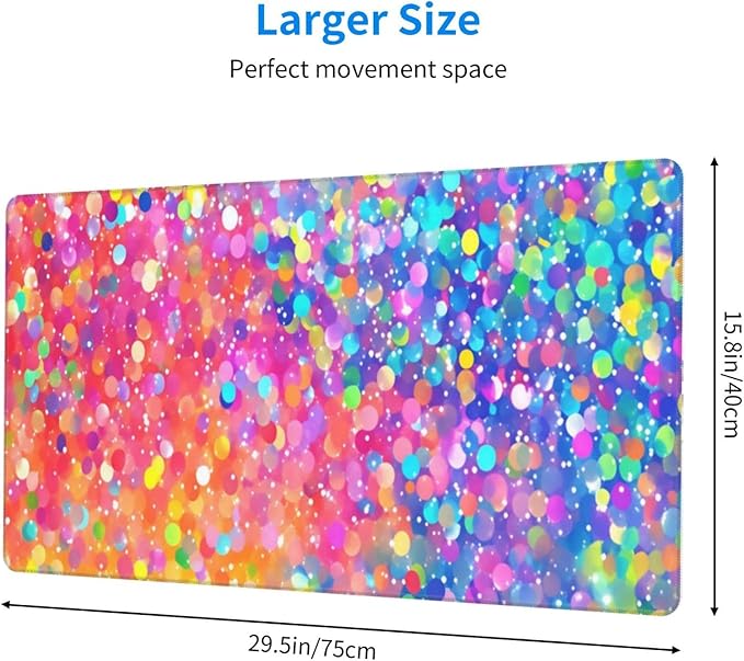 Vibrant Sparkling Crystals Desk Cover MatExtended Large Mouse PadComputer Laptop Mat Desk Decor for Office Game Home 30x16 Inch