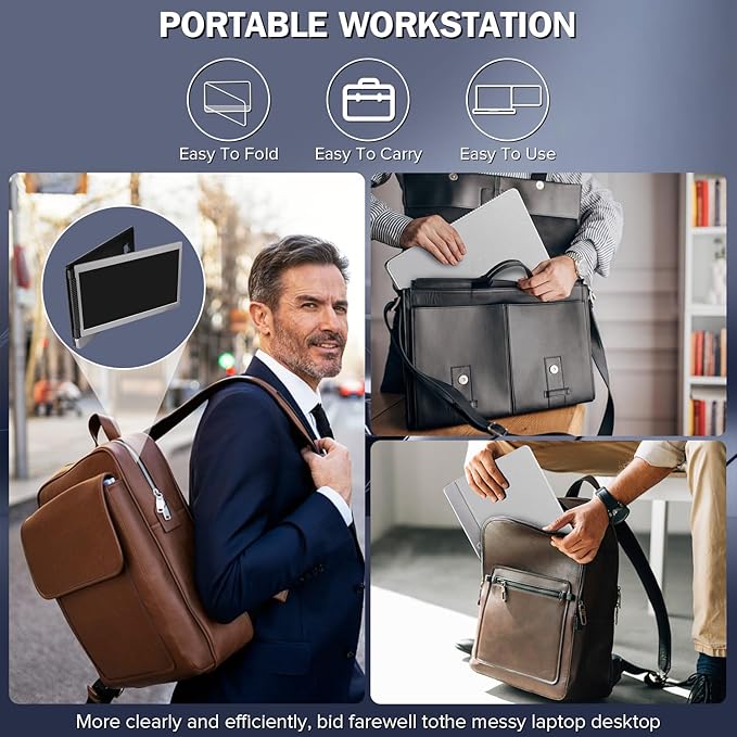 12'' Portable Monitor for Laptop Screen Extender for 13.3'' MacBook Designed for MacBook Screen Extender FHD 1080P IPS Display Plug and Play P1M