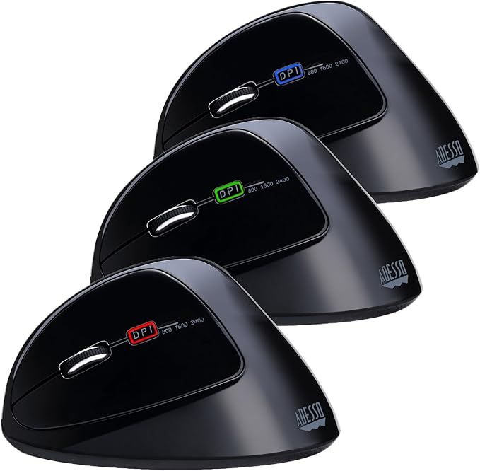 Adesso iMouse E70-2.4GHz Wireless Ergonomic Vertical Left-Handed Mouse