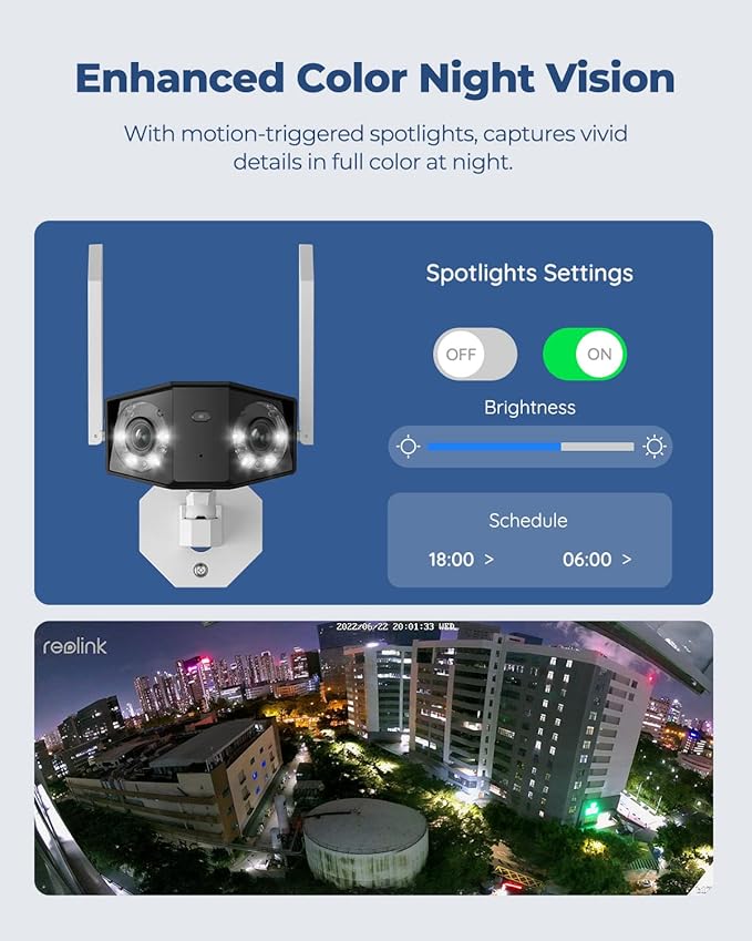 REOLINK Duo 2 WiFi with 256GB microSD Card Bundle 180° FOV Dual-Lens Camera WiFi 6 Supported Local Storage