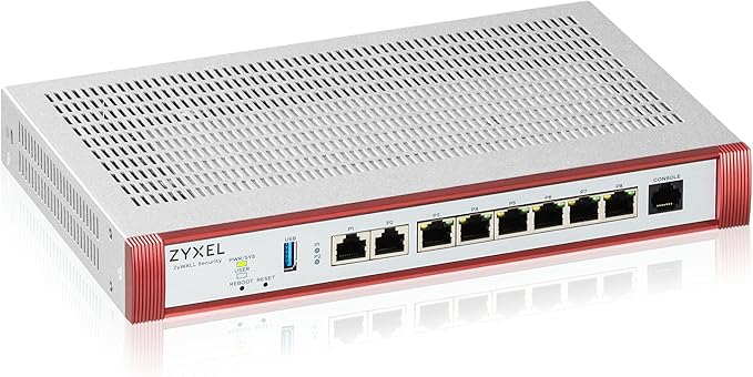 Zyxel USGFLEX200H Cyber Security Firewall | 6.5 Gbps Up to 100 Users | Hardware Only | 6X Gigabit + 2X 2.5G Ports | VPN IPS Anti-Malware | Fanless | Rack-Mount | TAA Compliant