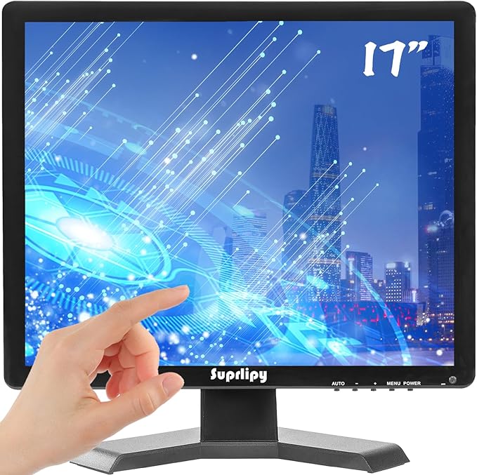 17 Touch Screen 1280x1024 Support HDMI VGA AV USB BNC 10 Capacitive TFT LED Monitor for PC Laptop Xbox PS5 PS4 Switch POS Systems Built-in LoundSpeakers