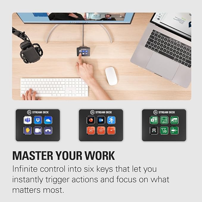 Elgato Facecam MK.2 &amp Elgato Stream Deck Mini – Premium Full HD Webcam for Streaming Gaming Video Calls Recording Boost Productivity with Seamless Integration Compatible with Mac and PC