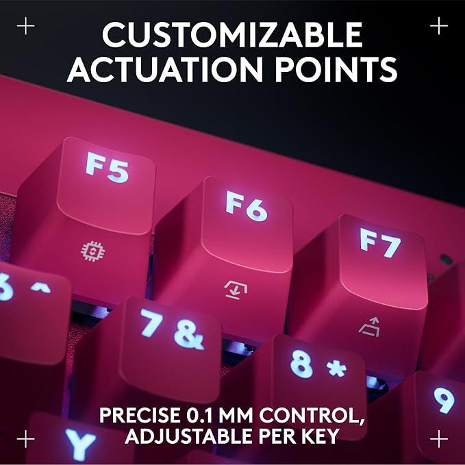 Logitech G PRO X TKL Rapid (Tenkeyless) Wired Gaming Keyboard: Magnetic Analog Switches with Rapid Trigger Lightsync RGB Detachable USB-C Cable Volume Roller &amp Media Buttons - Magenta