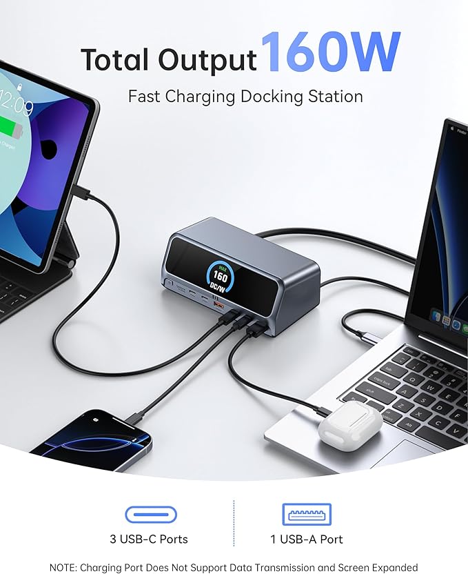 Selore Docking Station for MacBook Air/Pro 13 in 1 USB C Docking Station with 2 HDMI Ports Smart Display 10Gbps USB A/C Ports160W Max Output100W PD Gigabit Ethernet for Home &amp Office