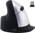 R-Go HE Vertical Ergonomic Mouse Wireless Large Left Hand 1750 DPI 5 Buttons Prevents Tennis Elbow/Mouse Arm RSI- Compatible Windows/Mac Black/Silver