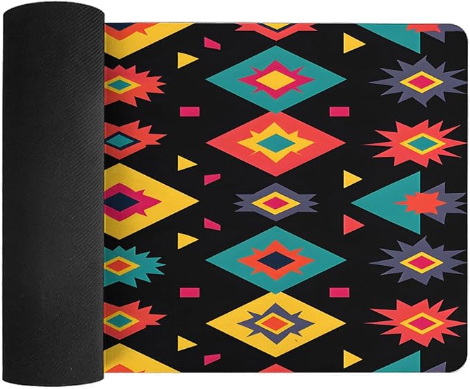 XXL Gaming Mouse Pad Boho Aztec Large Desk Mat Protector for Desktop Anti-Slip Rubber Extended Computer Keyboard Mat Writing Pad Mousepad for Work Office Home15.7 * 35.4 in A-697