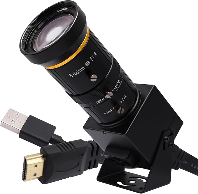 SVPRO 4K Streaming Webcam with 5-50mm Zoom Lens USB &amp HDMI Dual Ouput10X Optical Zoom Manual Focus Camera H.264 Computer Vision Industrial Security Camera for PC/Monitor/TV/Projector