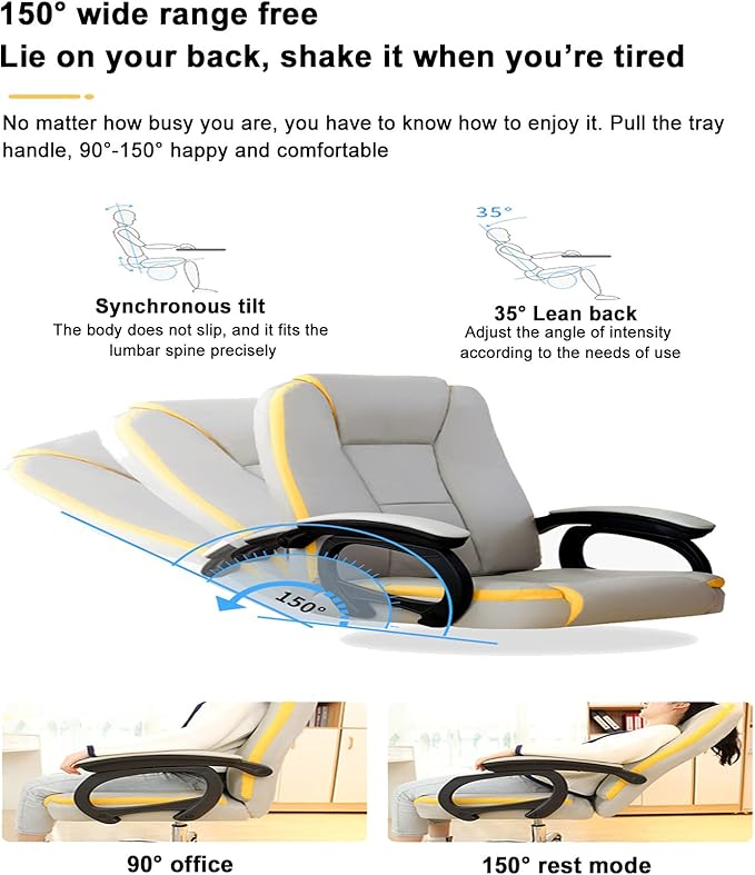 Office Chair Gaming Chair Computer Chair PU Leather Office Chair Ergonomic Comfortable Home Armchair Conference Chair Height AdjustableHigh Back Computer ChairSwivel Task Executive Chair f