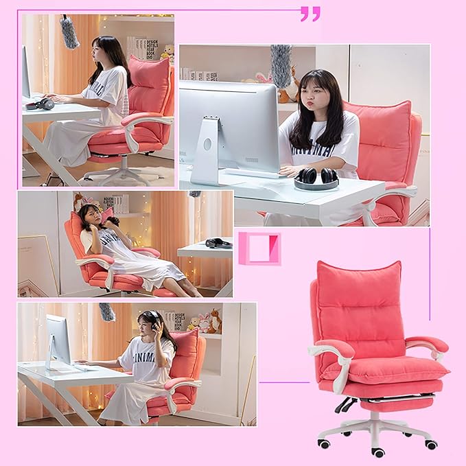 Office Chair Gaming Chair Computer Chair Ergonomic Computer Chair PU Leather Office ChairHigh Back Gaming Chair Height Adjustable Swivel Chair Tilt Recliner ChairModern Girls Desk Chair fo