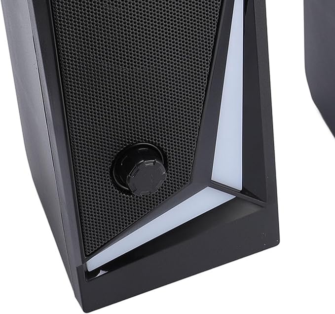 Computer Speakers PC Speakers with RGB 7 Dynamic Light Effects USB Powered PC Speakers with Loud Stereo Sound Headphone in for Desktop Laptop