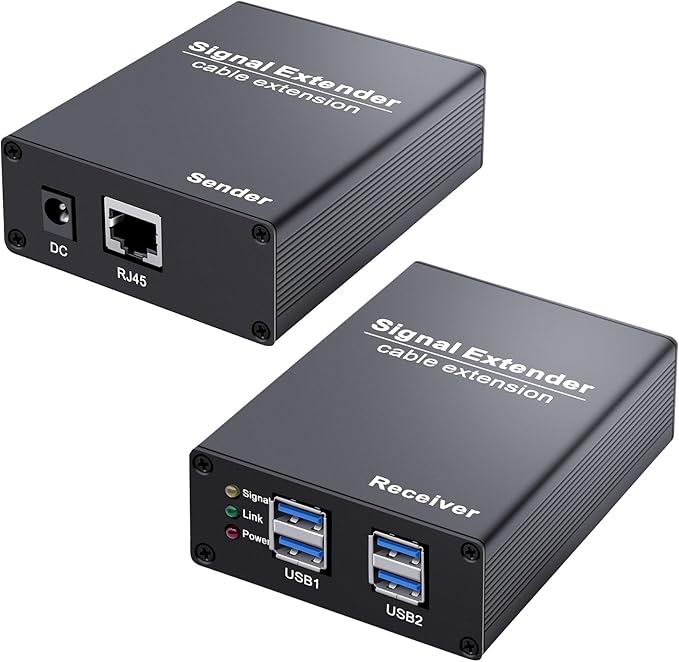 USB 3.0 Extender Over Ethernet up to 330ft 5Gbps Transmission CAT6 to 4-Port Powered USB 3.0 Hub Plug and Play No Driver for Windows/Mac/Linux Devices