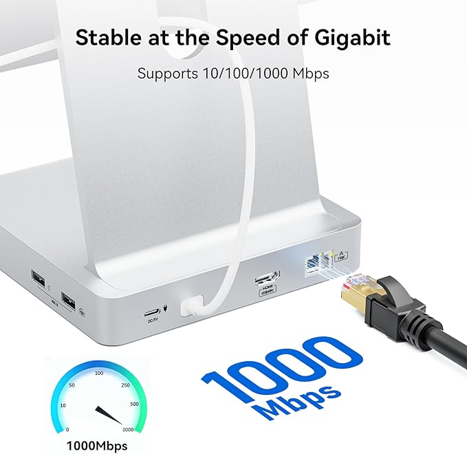 AGEEN 14-Port Upgraded 10Gbps USB Hub for iMac 24 inch 2021/2023/2024 M1/M3/M4 iMac Accessories with 5 USB-A 3.2 2 USB-C 3.2 4K@60Hz HDMI Gigabit Ethernet SD/TF SSD Enclosure(SSD Not Included)