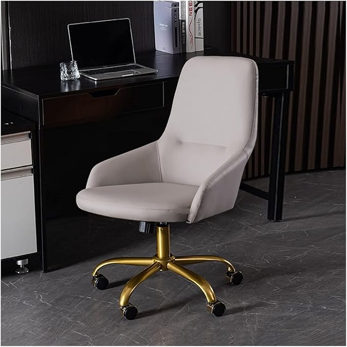 Adjustable Office Computer Chair with Armrest Leather Office Chairs Meeting Room Computer Chair Backrest Gaming(Dark Gray-Silver)