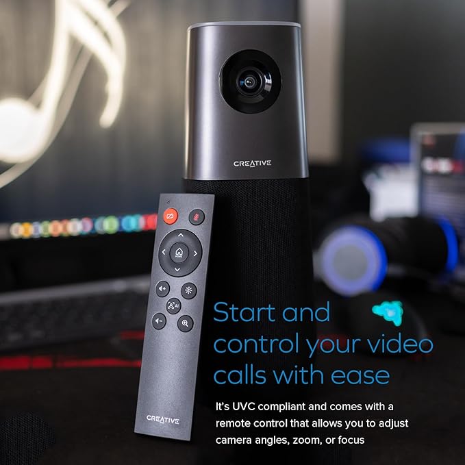 Creative Live! Meet 4K: 4K UHD Conference Webcam with Auto Tracking with 7 X Digital Zoom for PC and Mac