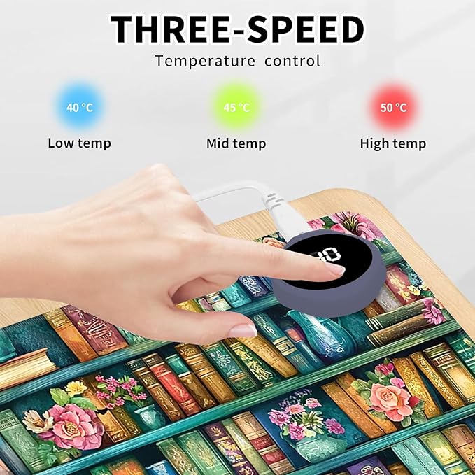Heated Mouse Pad Hand Warmer Warm Desk Pad Mousepad Desk Mat with 3 Levels Heating and 3 Hours Auto Shut Down 31.5 x 13 inch PU Leather Warmer Keyboard Mat for Gaming Laptop Office Home Bookshelf