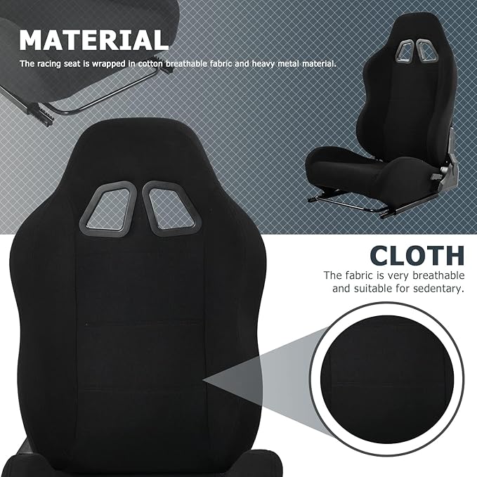 Minneer Dual Lock Slide Racing Seat Load 300 Pounds Adjustable Angle Comfortable Ergonomics Large Tall seat Flight Racing Gaming Chair Fit for Most Racing Simulatior Cockpit On The Market (Black)