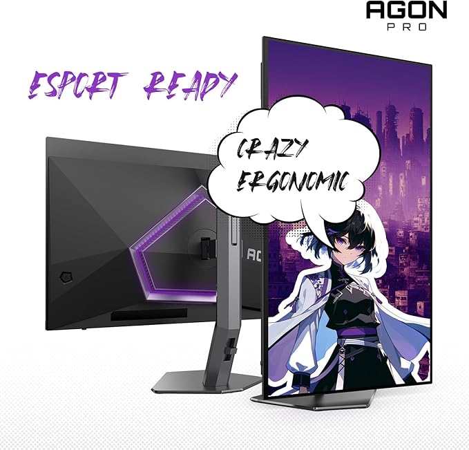 AOC Agon PRO AG276QZD2 27 OLED Tournament Gaming Monitor 2560x1440 240Hz 0.03ms G-SYNC PS5 Switch Compatible Glossy Black (Renewed)