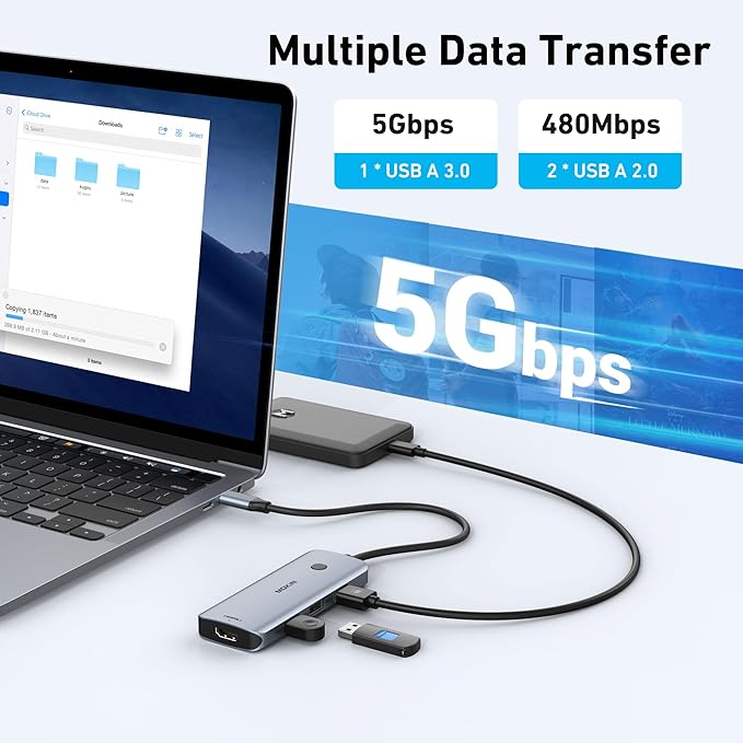 Docking Station USB C to Dual HDMI Adapter MOKiN USB C Hub Dual HDMI Monitors for Windows USBC Adapter with 2 HDMI 3 USB Ports PD Compatible with Dell XPS 13/15 Lenovo Yogaetc